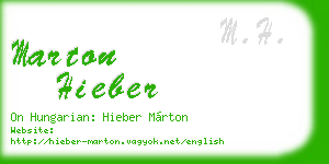 marton hieber business card